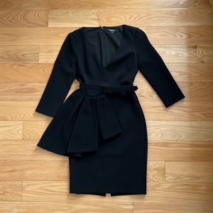 Badgley Mischa Black Side Ruffle Cocktail Dress